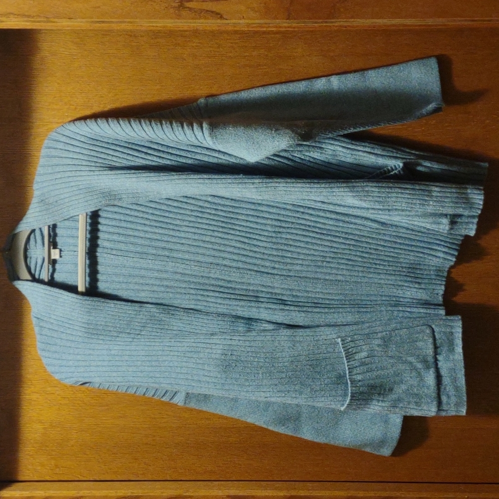 J.jill blue heather cotton/wool sweater